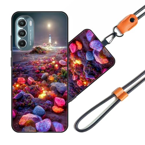 JEZSTHAI Patterned Case for Motorola Moto G Stylus 5G (2022) Cover with Adjustable Neck Cord Strap,Soft Shockproof Protective Cover Case with Universal Phone Lanyard/Wrist Strap,Style*A09
