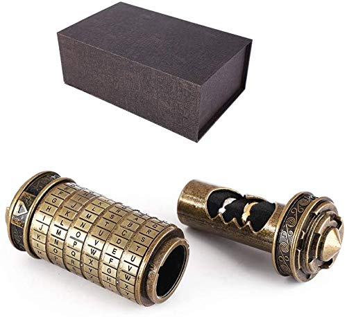 Cryptex Ring Holder with Code Lock, Puzzle Box Design for Valentine's Day and Birthday Gifts