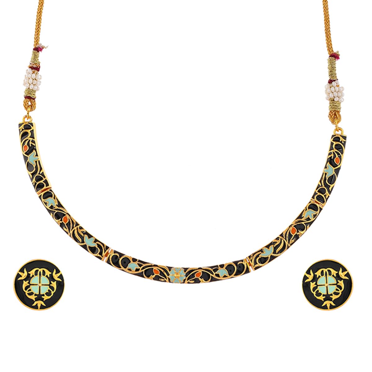 See full amazon price history chart for VOYLLA Enameled Elegance Black Gold-Plated Necklace Set VOYLLA Enameled Elegance Black Gold-Plated Necklace Set (B0C3LZ6TQ1) Amazon Price History, Amazon Price Tracker