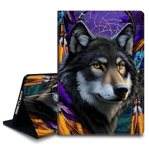 Bxgolkgd Tablet-Schutzhülle für Samsung Galaxy Tab S8/S7 11 Zoll (2022/2020), stoßfeste Standhülle mit Wärmeableitung, automatische Wake-/Sleep-Funktion, Wolf-Traumfänger