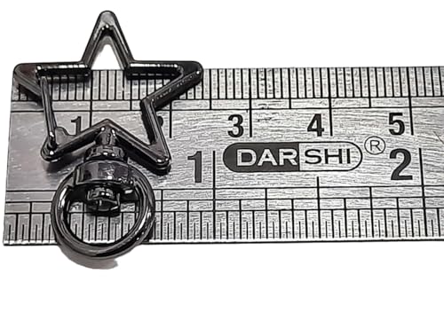 Image of Tia Strap Buckles Metal Clasps Lobster for Handbag, Spring Ring, Purse Dog Hook, Key Chain Swivel Trigger Snap Hook DIY and Purse Making Accessories (2, Black Star Shape Spring Hook-33x10mm)