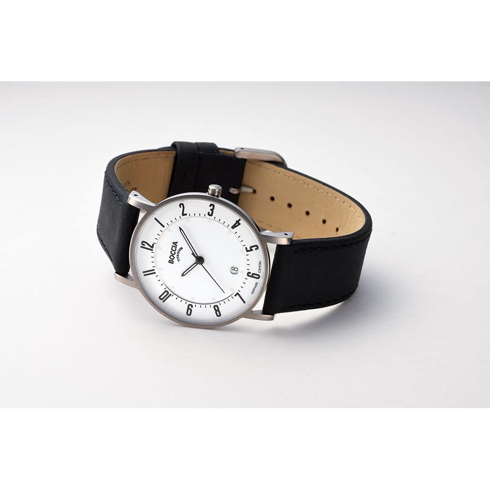 Boccia Herrenuhr Analog Quarz mit Lederarmband – 3533-03