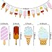 Leinuosen 2 Pack Ice Cream Bar Banner Garland Birthday Party Decorations for Ice Cream Theme Party Baby Shower Wedding Photo Prop Decorations