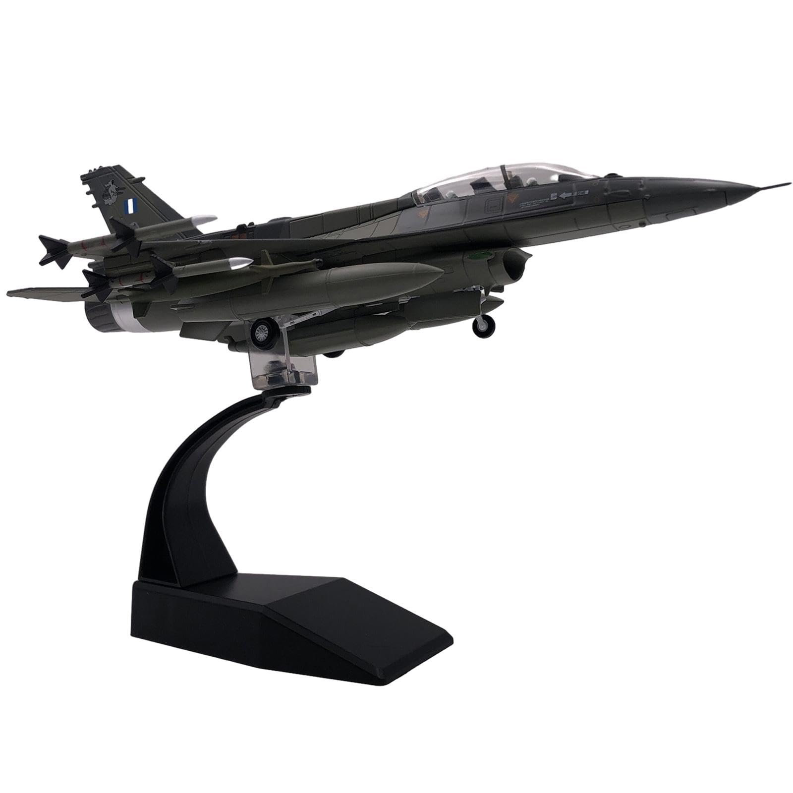 Diecast Avión Modelo F16 Avión de Jet de Colección Juguete de Aleación con Soporte Diseño Retro Adecuado para Regalos Decoración del Hogar