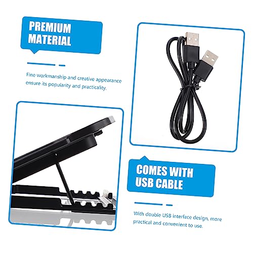 Base para laptop con ventilador enfriador doble USB miniatura 7