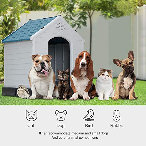 Plastic Dog House Indoor Outdoor Dog Kennel for Large Dogs, Pet Shelter with Air Vents Ventilate Waterproof Pet Shelter - Image 7