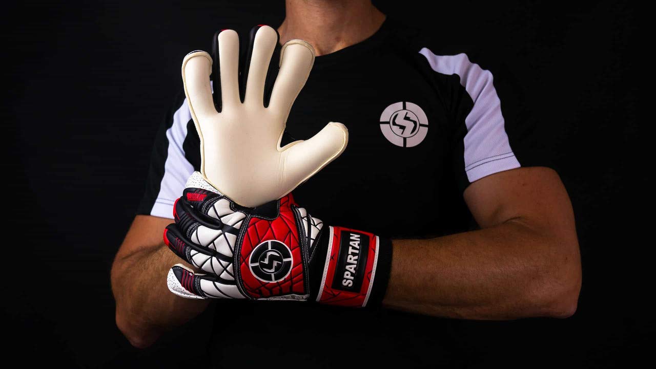 SAVIOUR Gants de football pour enfants, protection des doigts, gants de gardien de but pour homme et femme, Rouge, 9