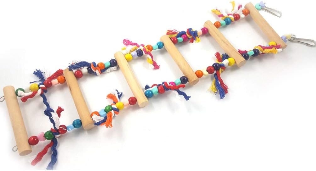 Litewood Wooden Bird Climbing Ladder Bridge Parrot Climbing Bite Toy Parakeet Swing for Cockatiel Conure Parakeet Macaw African Grey Cage Perch Training Tool : Pet Supplies