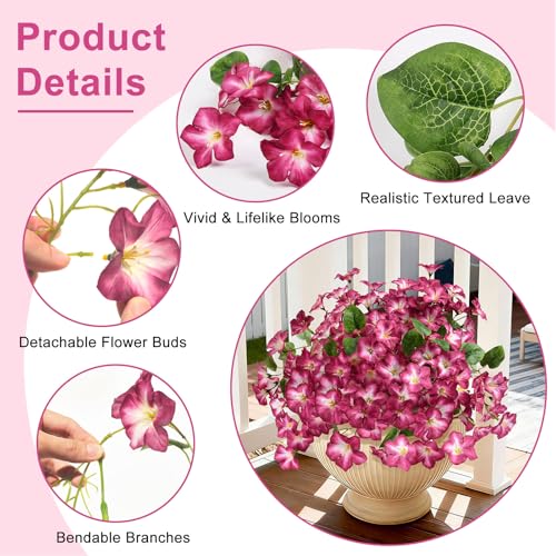 Image of Artificial Petunias 3 Packs UV Resistant, Fuchsia