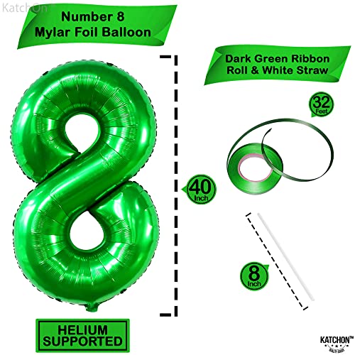 Image of KatchOn Green 8 Balloon Number - 40 Inch, Green 8 Balloon, Birthday Decor | Foil Green Number 8 Balloons, Green 8 Balloon, Green 8 Balloon for Green Birthday Decorations, 8th Anniversary Decorations