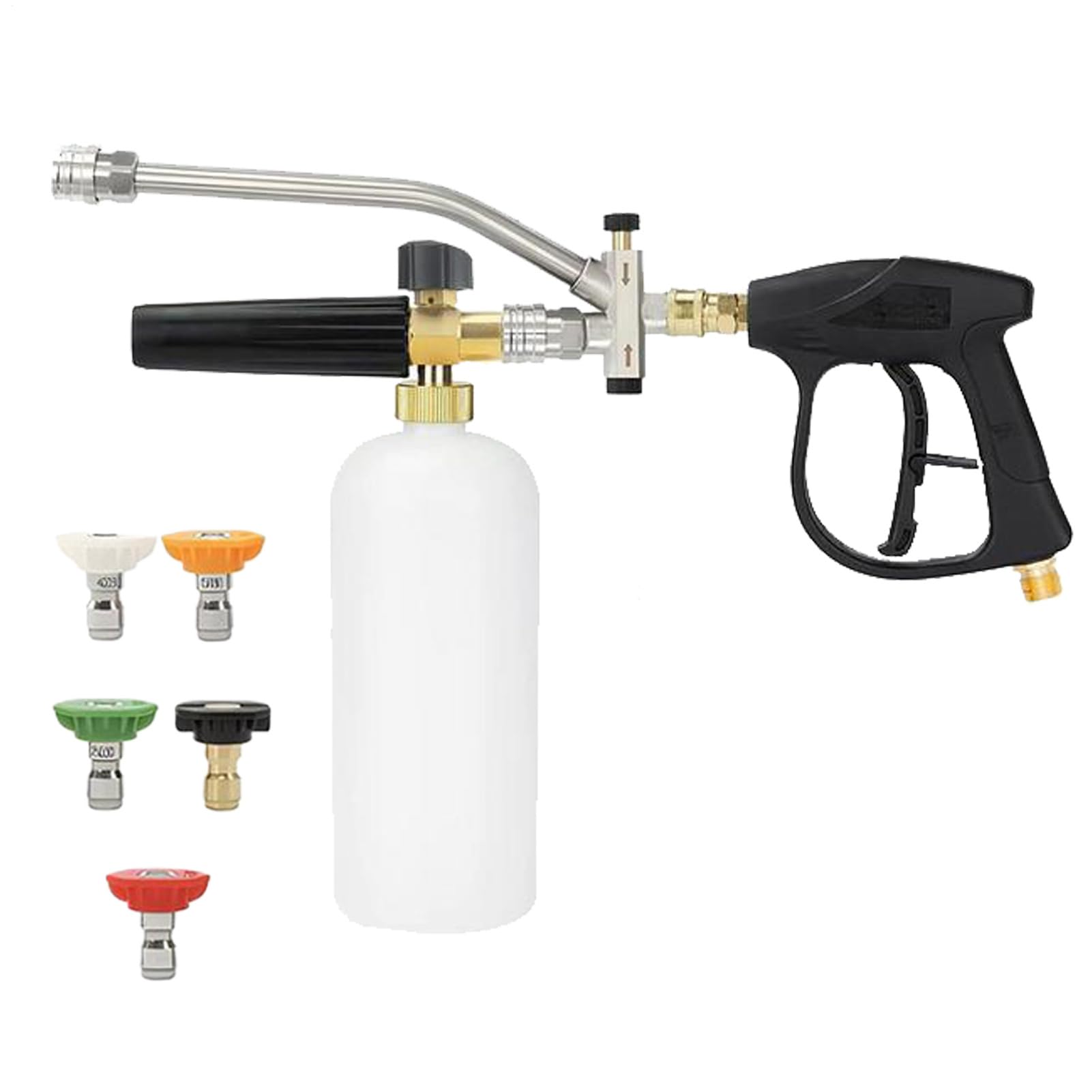 Schiuma Kit per Idropulitrice con Accessorio | Doppia Testa Spray per Pulizia Auto, Casa e Giardino con Connettore Universale