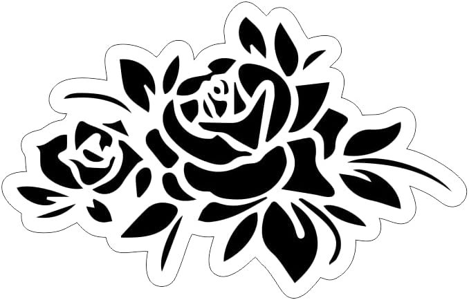 MAKTEM Rosas con hojas, calcomanías sexys de automóvil para hombres y mujeres, calcomanías de automóvil de flores, accesorios de automóvil de