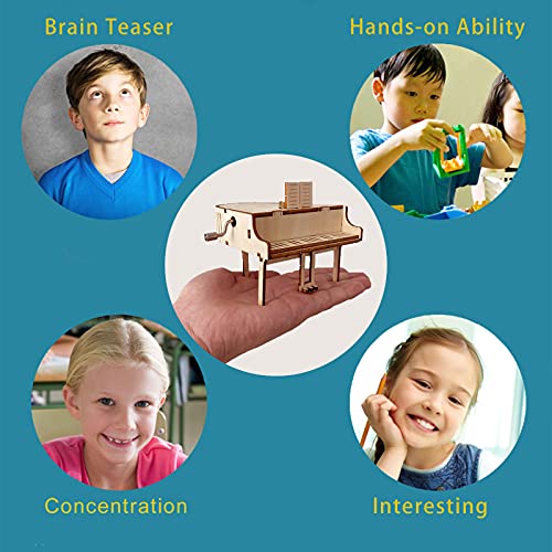 Lrigyeh 3D Puzzles For Adults Kids Diy Music Box - Piano, Hand Crank Engraved Musical Box Stem Wooden Building Diy Kits (Piano) #TOP3