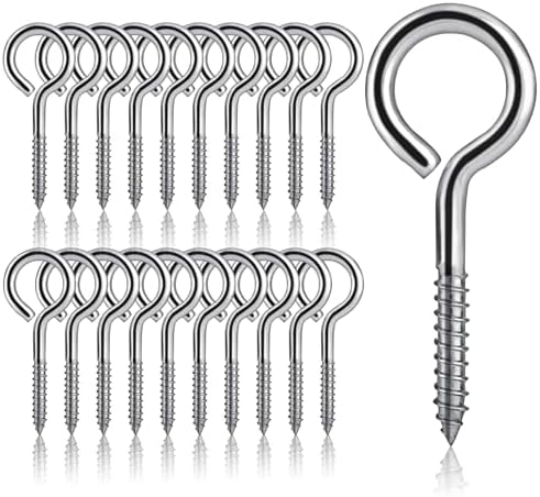 Aovchei Eye Screws, 50Pcs 1 Inch Long, 304 Stainless Steel Screw Hooks, Self Tapping Eye Bolts, Indoor & Outdoor For Hanging Artwork - View #10