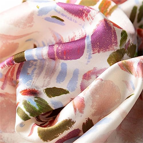 Hdhdeueh Women Mulberry Silk Printed Formal Long Midi Skirt 5