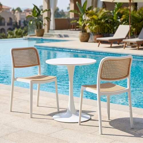 Image of INNOWIN Mirra Chair for Cafeteria | Accent Chair for Living Room Home, Bedroom, Cafe and Hotels | Without Arm | 3- Year Warranty | Plastic | White| Pack of 2