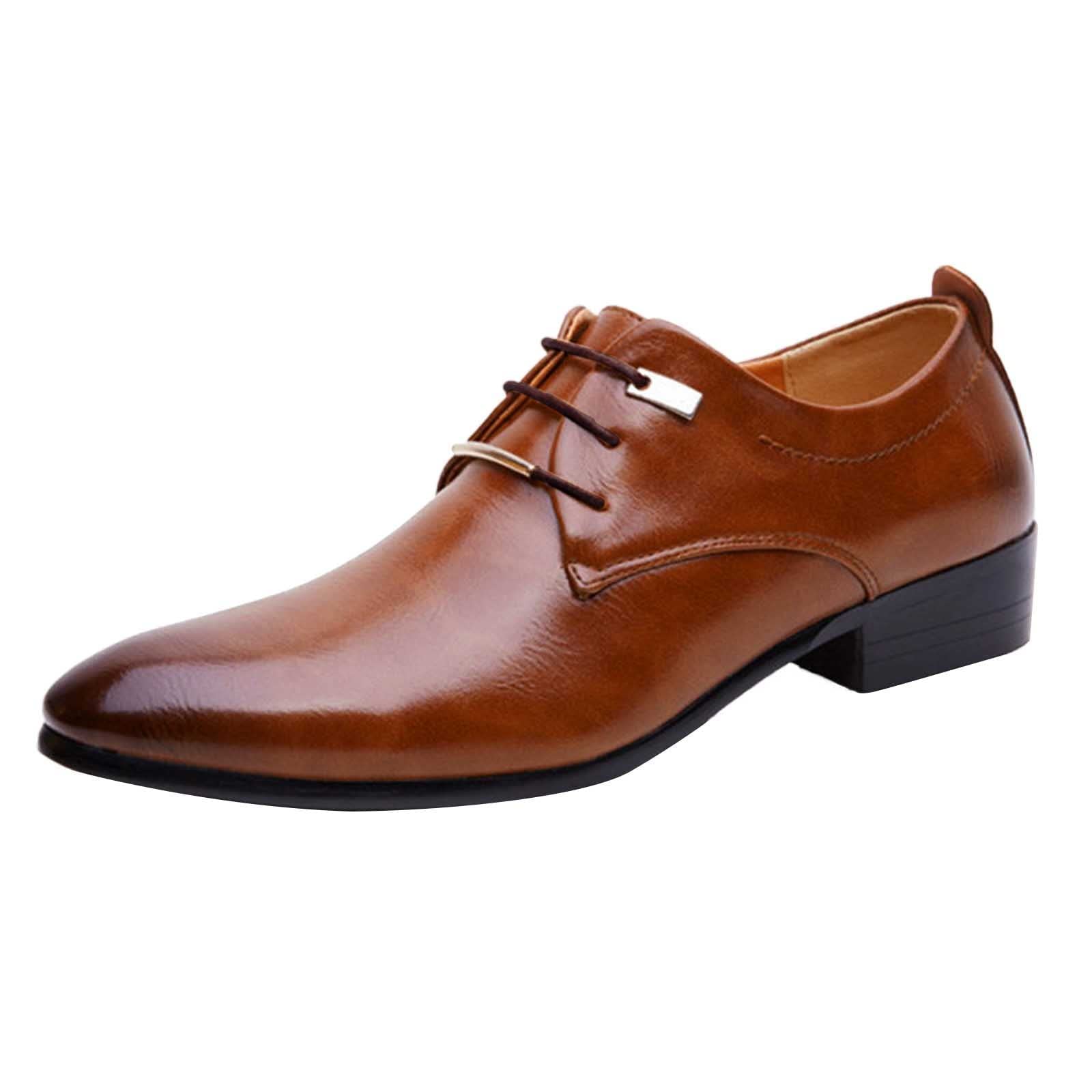 HINDOLA Mens Dress Shoes Casual Oxford Shoes Business Formal Shoes