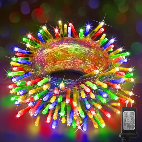 KNONEW Christmas String Lights Indoor Plug in,60FT 180LED Outdoor Waterproof