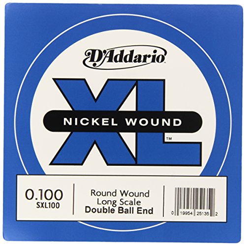 Corde seule longue en nickel D'Addario SXL100 calibre .100 pour réparer votre basse en studio