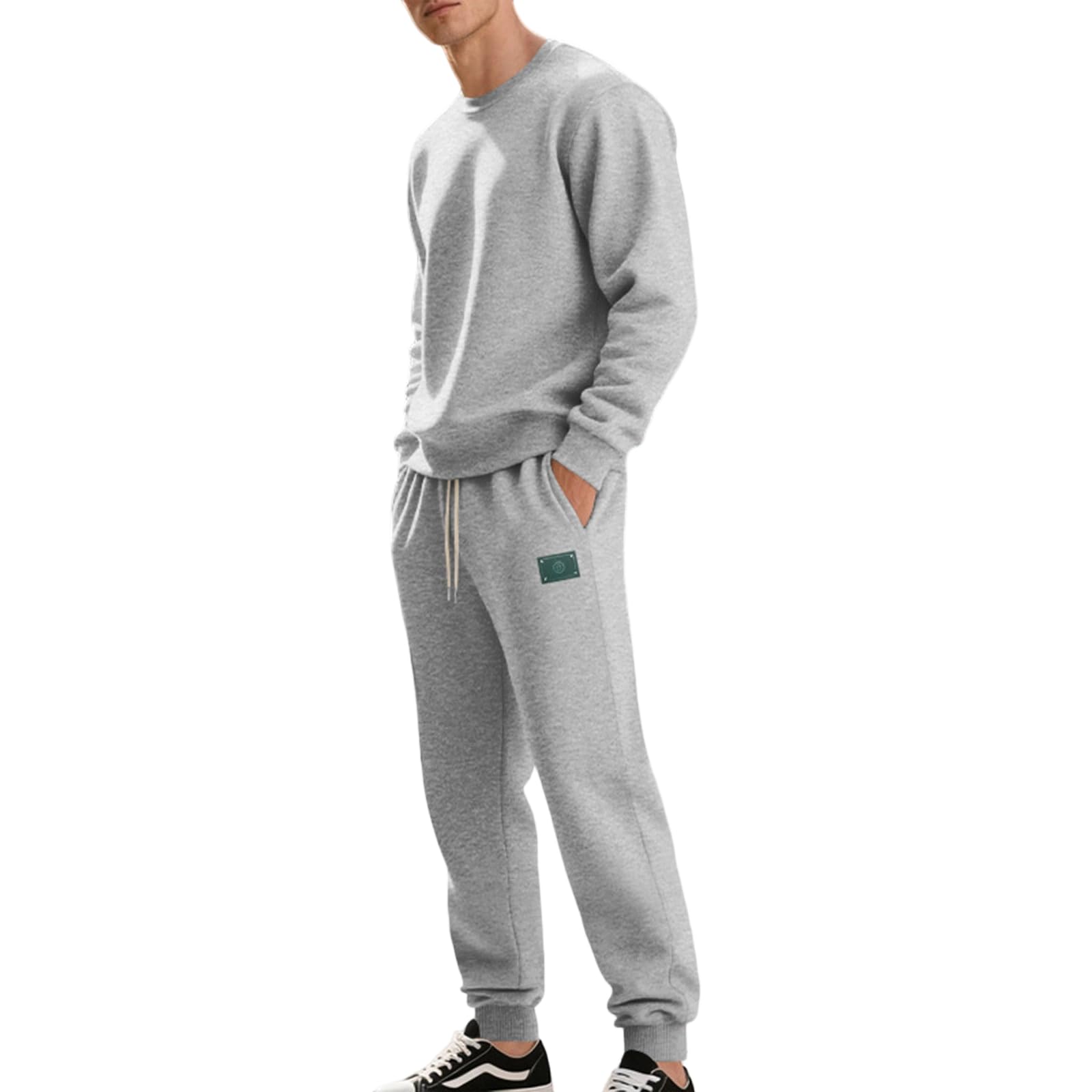 Tuta da uomo in due pezzi, per allenamenti e avventure all'aperto, antistrappo, top e pantaloni da allenamento da uomo, grigio, XXXL