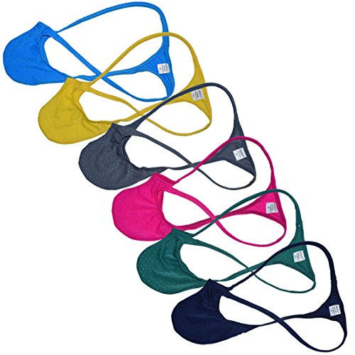 OROCOJUCO Men's Spandex Pouch Mini Thong Sexy Underwear Shiny Dots Cheeky T-Back