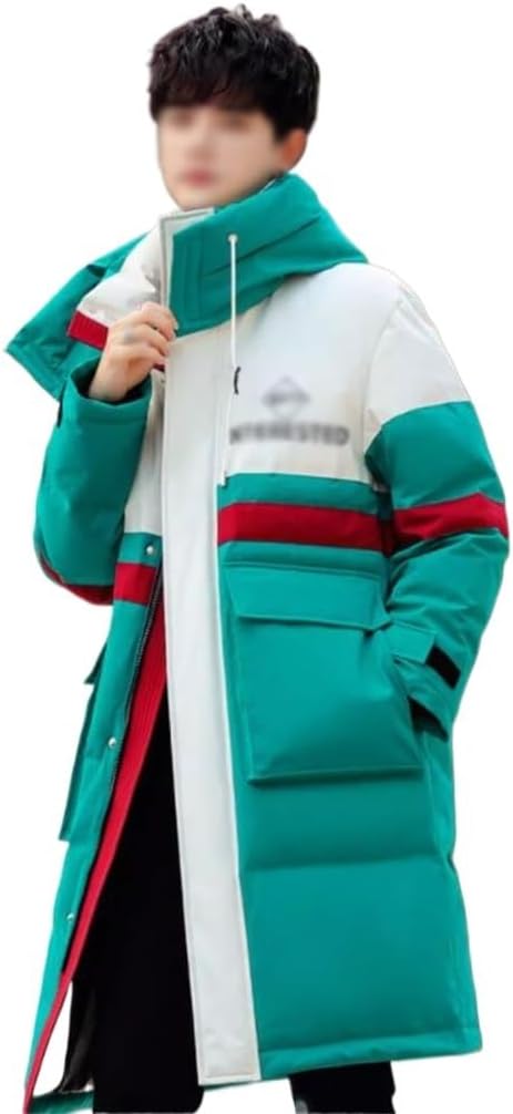 VIDI Men's Long Winter Hooded Warm Coat Color And Thick Fashion Goose Down Jacket