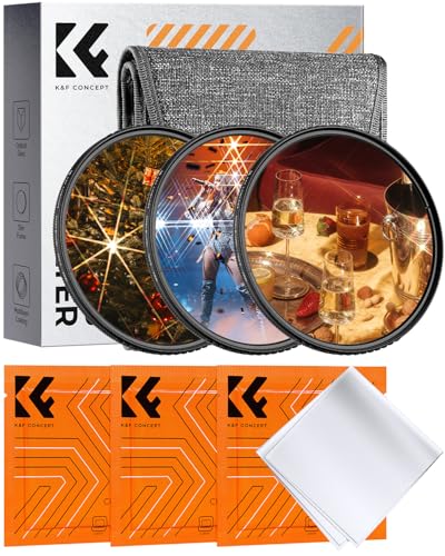 K&F CONCEPT 82mm Sternfilter 4 Punkte, 6 Punkte, 8 Punkte für Sternenlichteffekte (Nano-Klear)