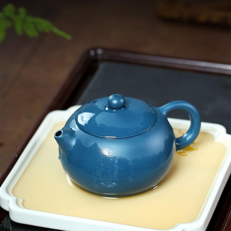 Ceramic Teapot Zisha Teapot, Household Handmade Tea Set Teapot, Chinese Antique Tea Set, Multifunctional Retro Blue Small Teapot 250ml Tea Pot Ceramic