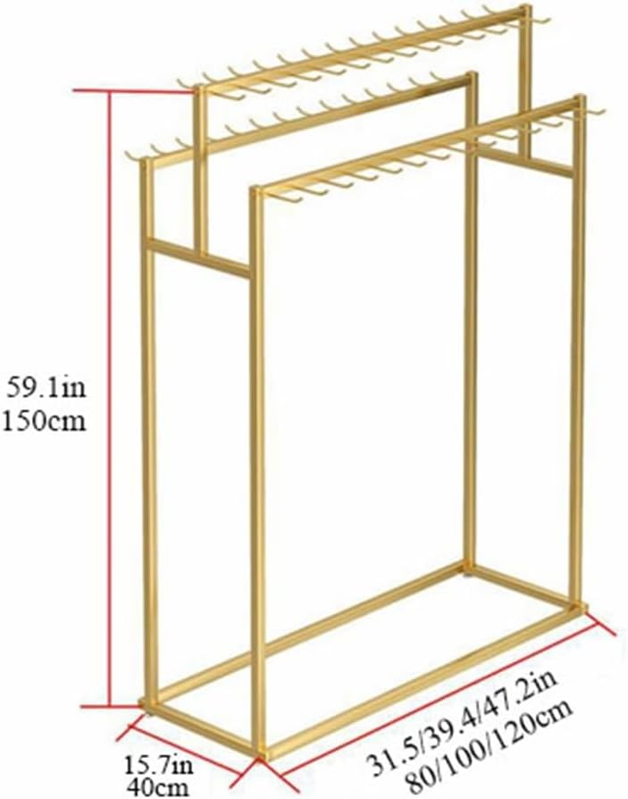 Metal Belt Rack with Double-Sided Hooks, Floor Mounted Display Stand, Tie Rack and Bag Rack for Retail Display, Multifunctional Belt Organizer for Purse, Tie, Scarf(Black,120cm-47.2in)