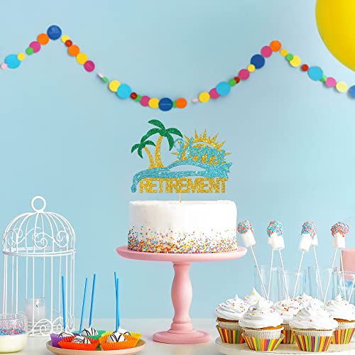 Webenison Happy Retirement Cake Topper/Enjoy Retirement Party/Going Away Farewell Party Decorations Gold Glitter #TOP5
