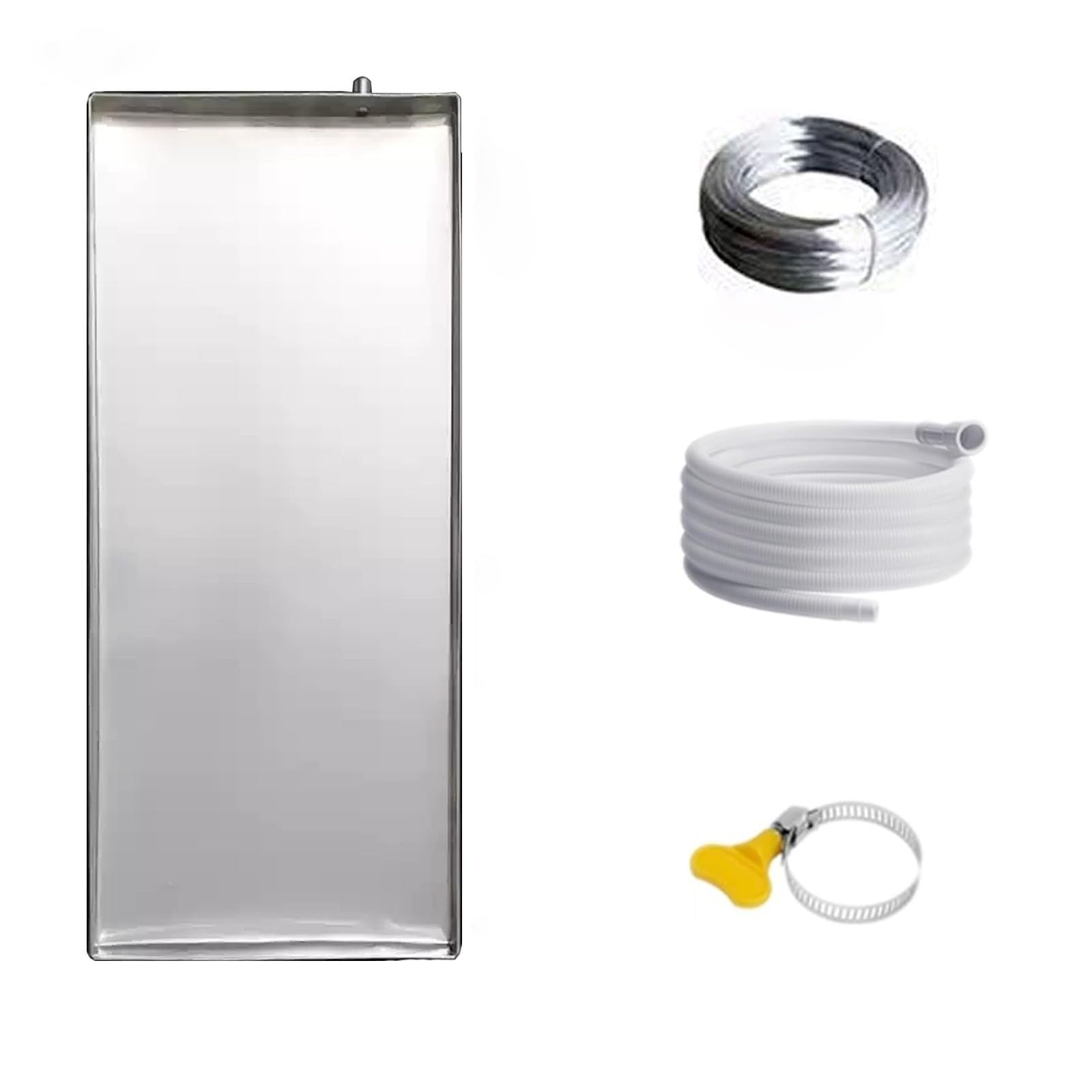 HOFUNTRE Universal Stainless Steel Drip Pan for Air Conditioner, 201 Stainless Steel, Reinforced Structure, Drain Tray for Window AC(92x42x3cm/36x17x1in)