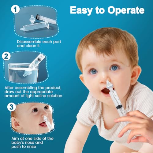 Miniatura 6 de Diboniur 4 Pcs Jeringa Lavado Nasal Bebe 10 Ml, Portátil Jeringuilla Lavado Nasal Bebe Con Punta De Silicona Suave