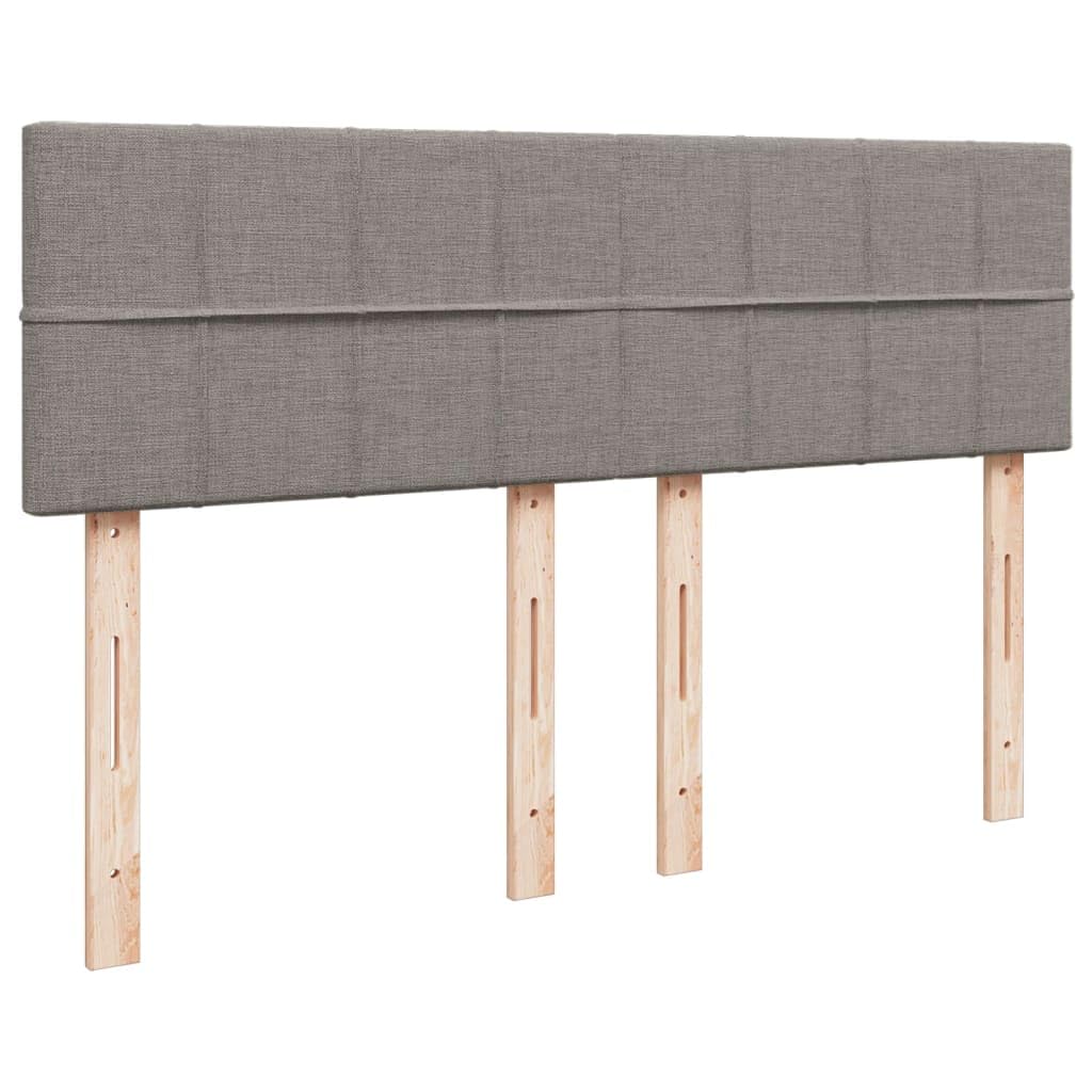 Cama con somier con colchón de muelles ensacados, color topo, 160 x 200 cm, altura regulable, cómodo cubrecolchón, tejido de poliéster transpirable