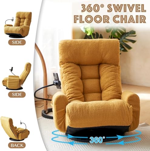 Sillón plegable con reposabrazos y color amarillo miniatura 5