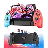 Switch コントローラー【2025年業界初】ダブルホール機能 Switch/OLED対応 無線 ワイヤレス接続 4階段HD振動 人間工学デザイン グリップ式 9色RGBライト マクロ機能 ドリフトなし スリープ解除 連射 6軸ジャイロ 背面ボタン付き 1000mAh スイッチ 携帯モード専用 日本語取扱説明書付き