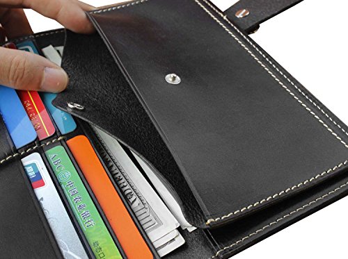 Mens Wolf Gothic Leather Long Wallet With Chain Card Holder Coin Purse4