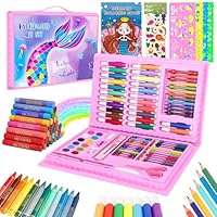 CutteeyFyry Kids Art Set, Drawing and Painting Supplies,Girls Drawing Set with Unicorn Coloring Book