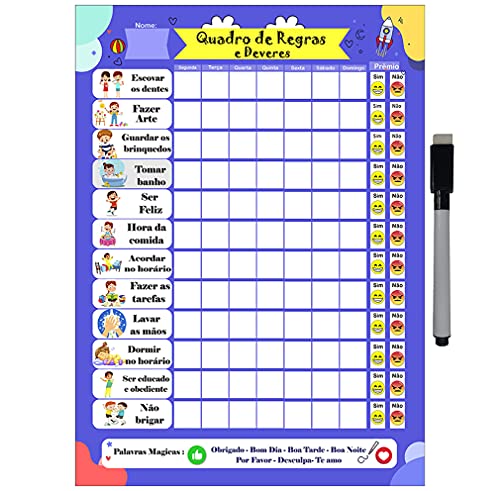 Quadro do Incentivo de Metal Semanal 26x20cm + Caneta