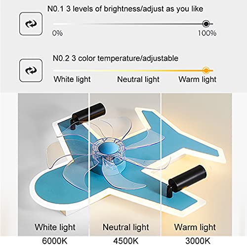 Ventilateur de plafond LED avec éclairage et télécommande pour salon moderne - 6