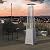 Taylor & Logan Blaise Silver Stainless Steel Outdoor Pyramid Propane Patio Heater with Wheels - 42,000 BTU