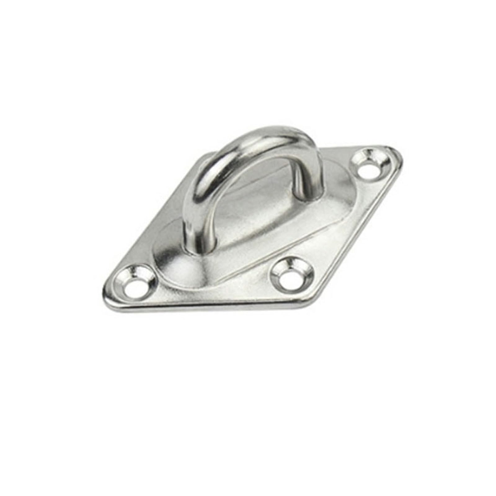 CNfhFRY Eye Hooks， 1Pcs Pad Eye Plate Staple 304 Stainless Steel Lock up Hook Loop U-Shaped Design Screws for Boat Hammock(6MM)