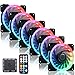 MIWATT DS Ventola per Telaio Serie RGB, Ventola RGB LED 120mm Wireless, Ventola per Telaio LED a Colori Regolabili ad Alto Flusso d'Aria Quiet Pack 6 Pezzi,LED Fans