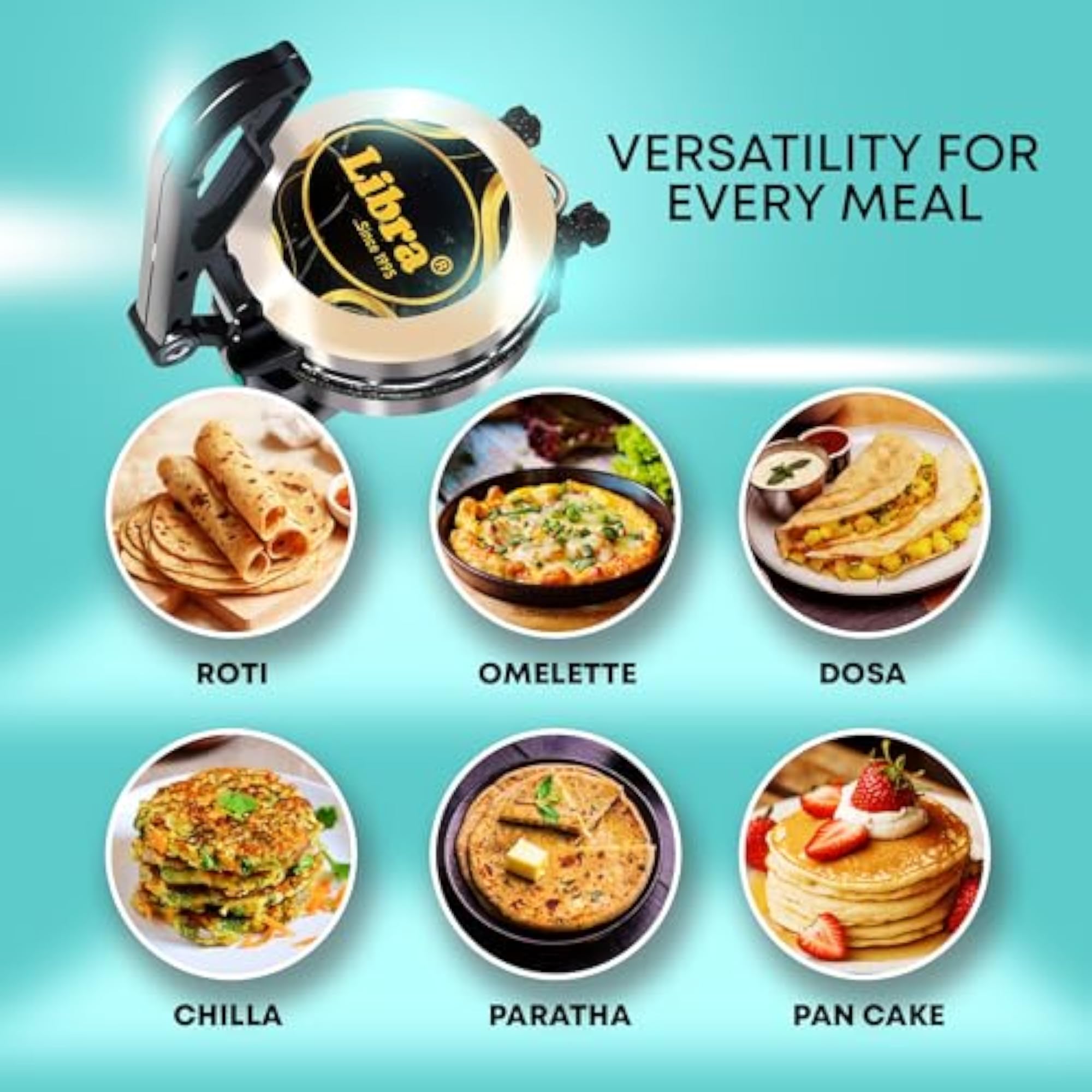 Electric Roti Maker with Non-Stick Plates, 8.5 Inch