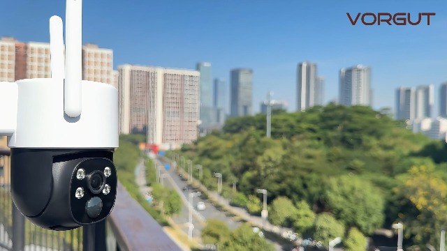 VORGUT Wireless Outdoor Solar Security Camera System – 2x 4MP PTZ Cameras, 10" Monitor NVR, 500GB HDD, Human Detection, 2-Way Talk
