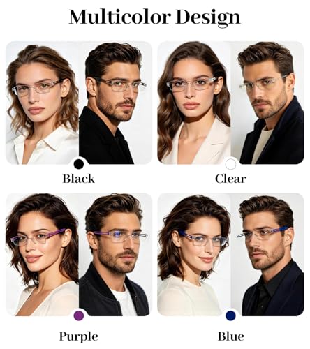 Image of 4 Packs Lightweight Reading Glasses for Women Men Blue Light Blocking Readers 1.0 1.5 2.0 2.5 3.0 4.0