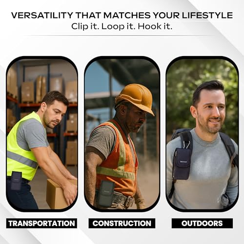 Heavy Duty Holster for iPhone 17 Pro, 17 Air, 17, 16 Pro, 16, 15 Pro, 15, 14 Pro, 14, 13 Pro, 13, 12 Pro, 12, 11 - Military Grade Nylon Pouch (Fits Armor/Battery Case)