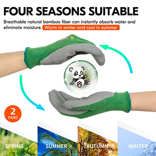 Vgo Bamboo Fiber Kids Gardening Gloves #TOP24