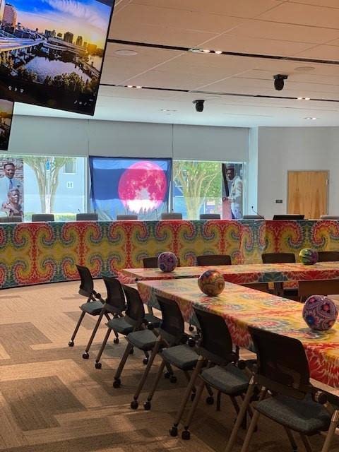 Tie Dye Tablecloth Roll - Tie Dye Theme Disposable Plastic Table Cover 100 FT Long Rainbow Colorful Table Decor for Tie Dye Party Hippie Party 60s Party 70s Party Birthday Party Picnic Kitchen Dining
