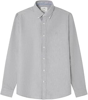 Springfield Herren Oxford Tencel Shirt with Peach Melange Hemd