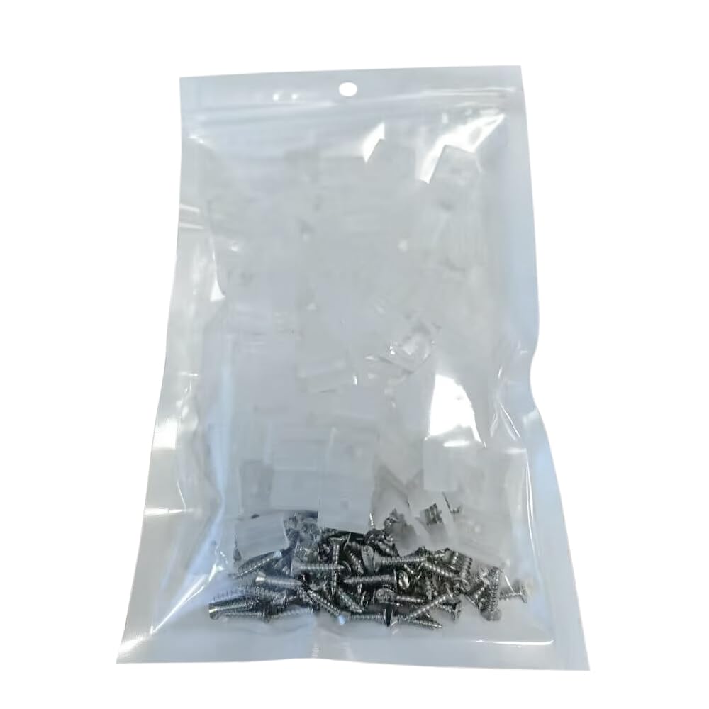 100PCS Led Neon Flex Mounting Clips for RGB Neon Led Rope Strip Lights, Led Strip Light Install Fitting Clips, Fixing Clips Accessories Silicone LED Neon Strip Lighting (100 Screws, 100 Clips)